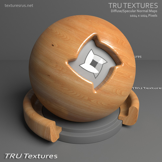 Seamless Varnished Timber Material Texture Maps - Diffuse Normal Specular 