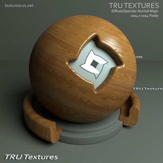 Seamless Varnished Beech Material Texture Maps - Diffuse Normal Specular 