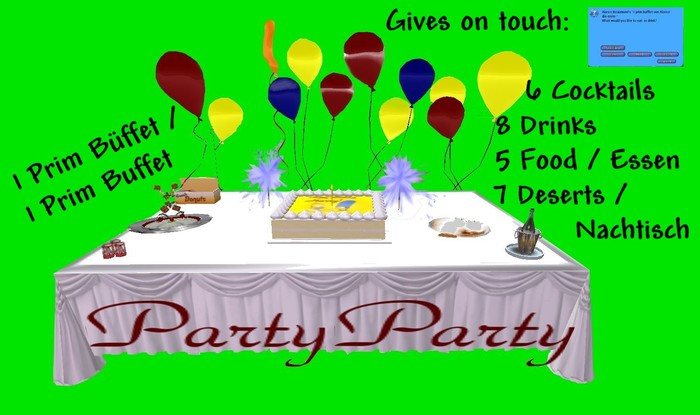 Fantastic Party Buffet - only 1 prim!!! with menu