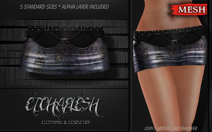 DEMO [Etchaflesh] Back In Black Ohhh Skirt