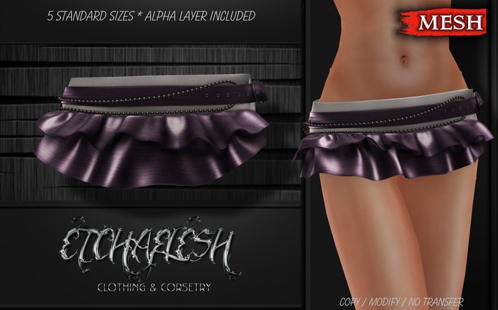 DEMO [Etchaflesh] Plum Ruffled Mini