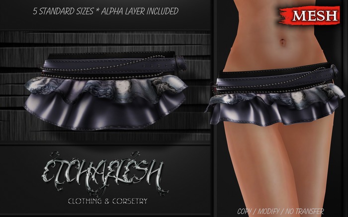 [Etchaflesh] Day Of The Dead Ruffled Mini