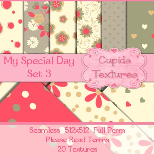 *Cupids Textures * 20 MY SPECIAL DAY SET 3