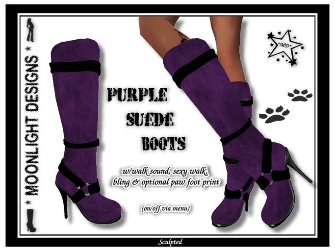 *MD* Purple Suede Boots - SALE -