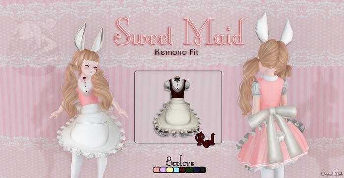 {MB} Kemono Sweet Maid Dress {Red}