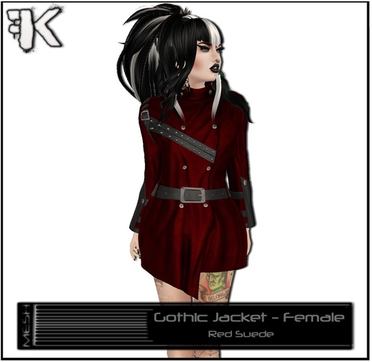 FK! - Gothic Jacket - Female - Red Suede