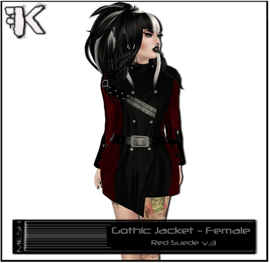 FK! - Gothic Jacket - Female - Red Suede v.3 