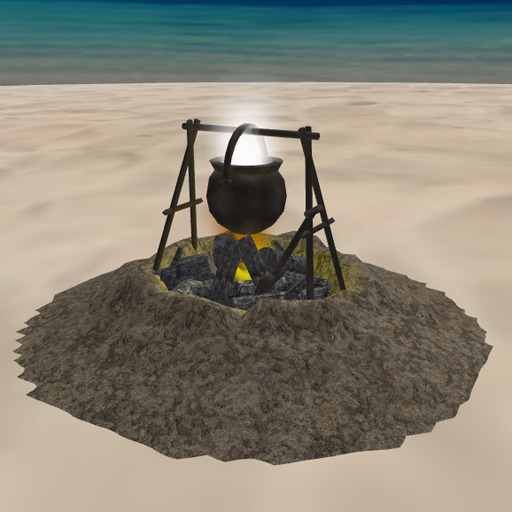 Gilligan's Island Campfire w/Pot (4 prims)