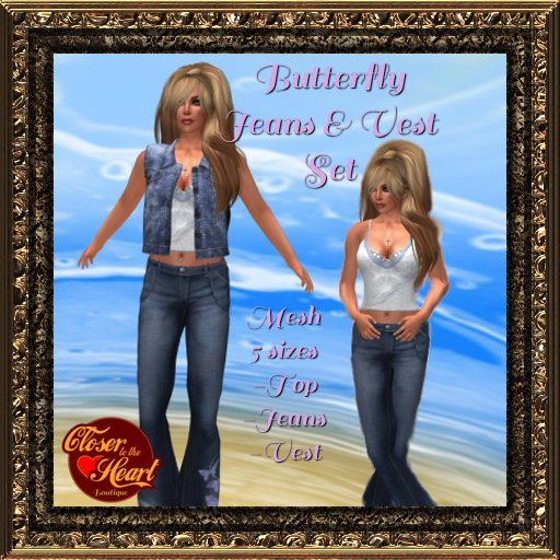 Butterfly Jeans & Vest Set BOXED