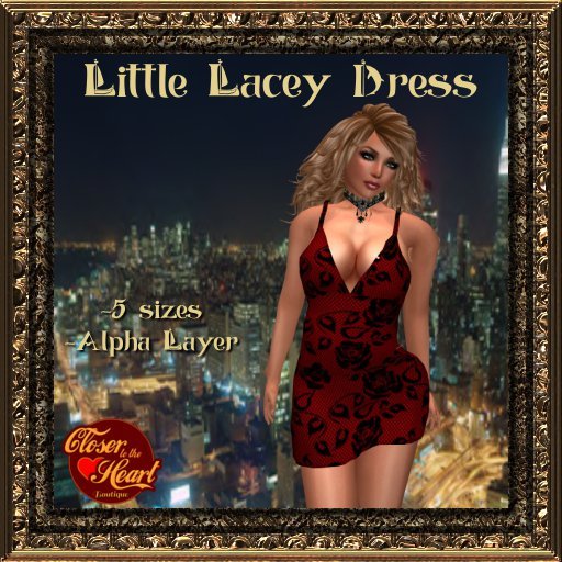 Little Lacey Dress-Red BOXED