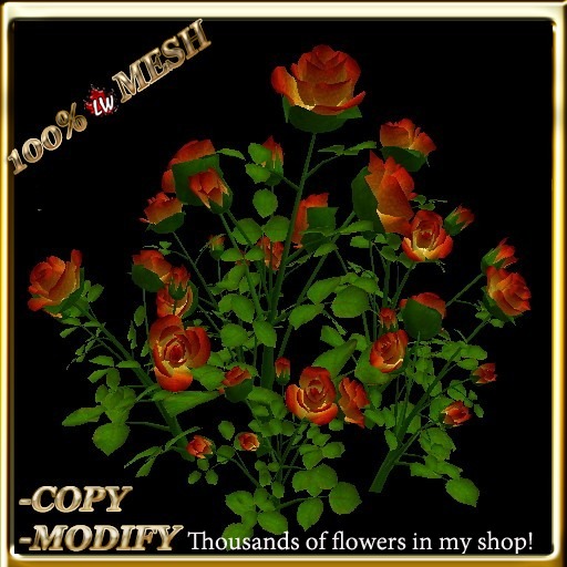 LW_ Mesh Large Rose Bush -  Orange Yellow