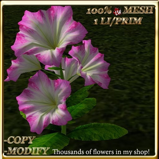 LW_ Petunia Plant Mesh - Pink 2 (1 LI / Prim)