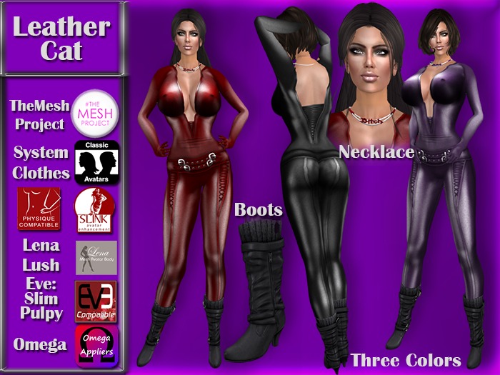 [TKS] Complete Outfit - Leather Cat