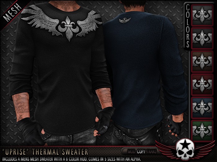 = REBELLION = "UPRISE" THERMAL SWEATER