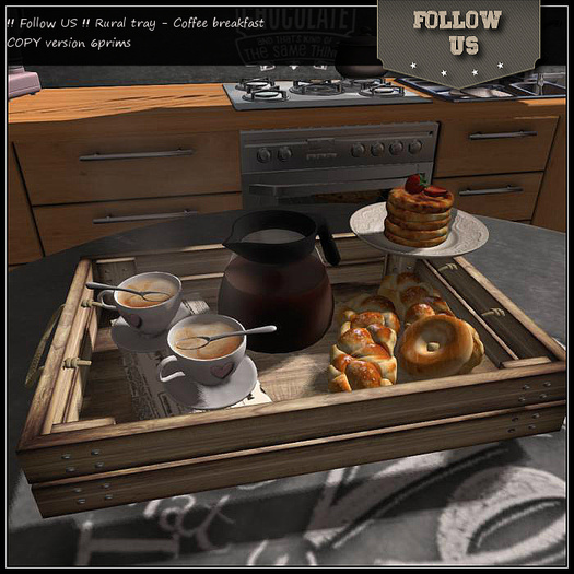 !! Follow US !! Rural tray - Coffee breakfast COPY version Box