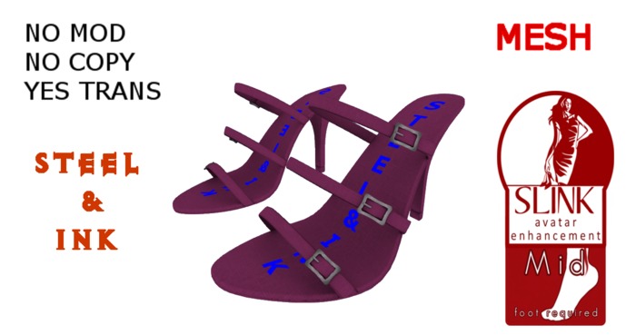 Three Strap MID heel Boysenberry
