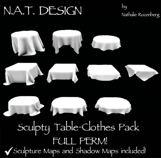 N.A.T. DESIGN Sculpty Table-Clothes Pack FULL PERM!