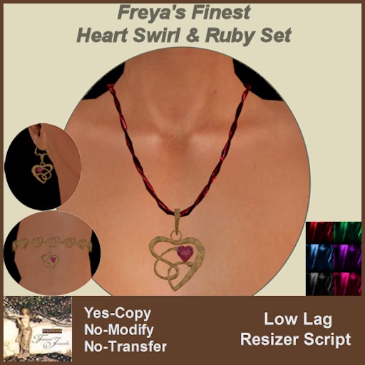 Freya's Finest Heart Swirl & Ruby Set