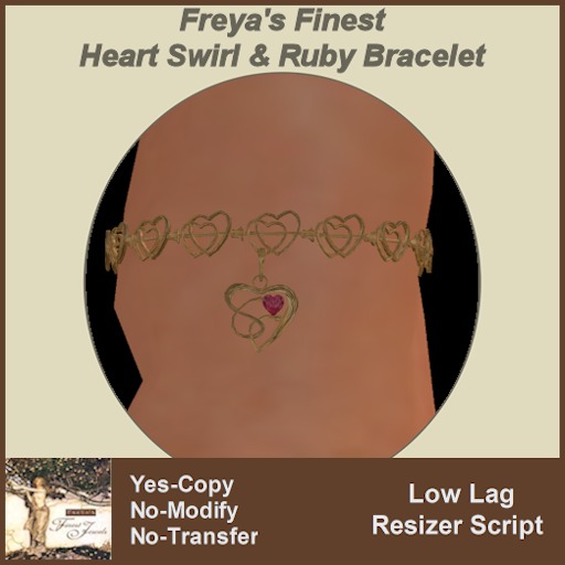 Freya's Finest Arrow Heart Swirl Bracelet with Ruby Detail