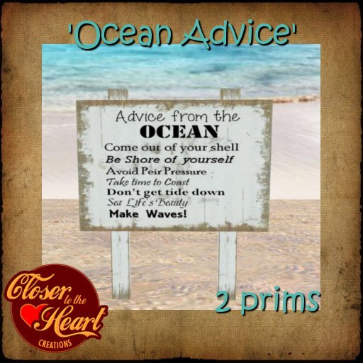 Ocean Advice Sign BOXED