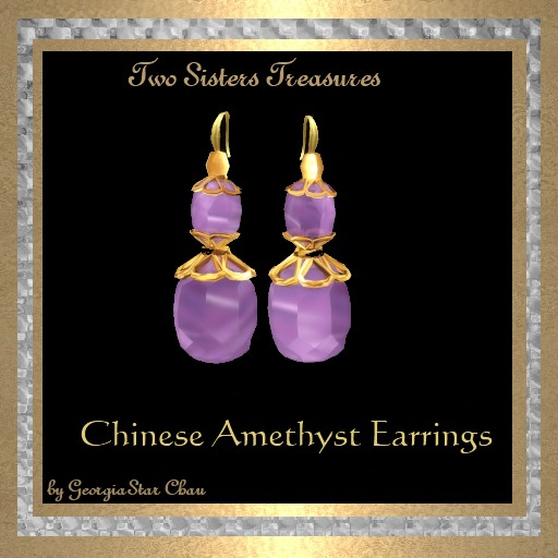 Chinese Amethyst Earrings.
