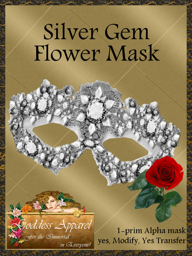 *Goddess* Silver floral mask