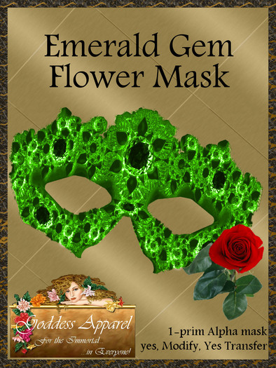 *Goddess* Silver floral mask