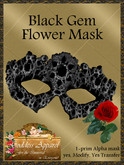 *Goddess* Gem Flower Black Mask