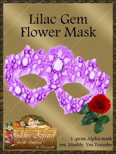 *Goddess* Silver floral mask