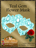 *Goddess* Gem Flower Teal Mask