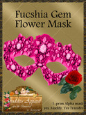 *Goddess* Gem Flower Fucshia Mask