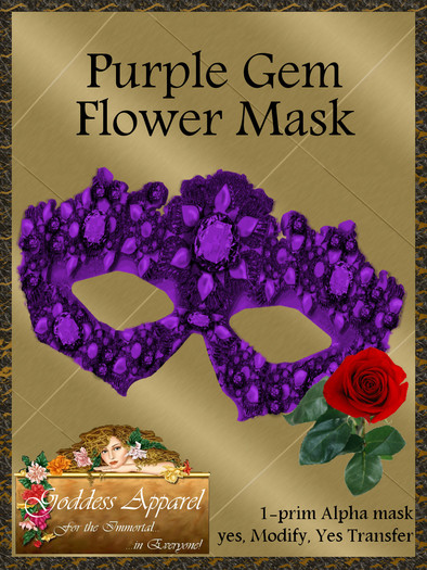 *Goddess* Gem Flower Purple Mask