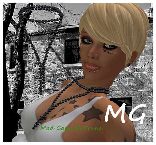 *MG* - Necklace Black Pearls