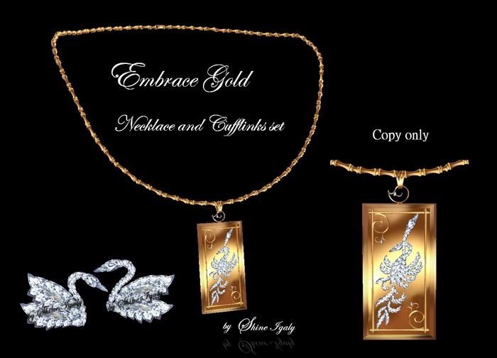 Embrace Gold Necklace & Cufflinks set 
