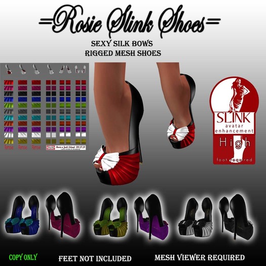=Rosie Slink Shoes= Sexy Silk Bows_Boxed