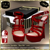 *N & B Design* Platform Sandal "Recife" (red)