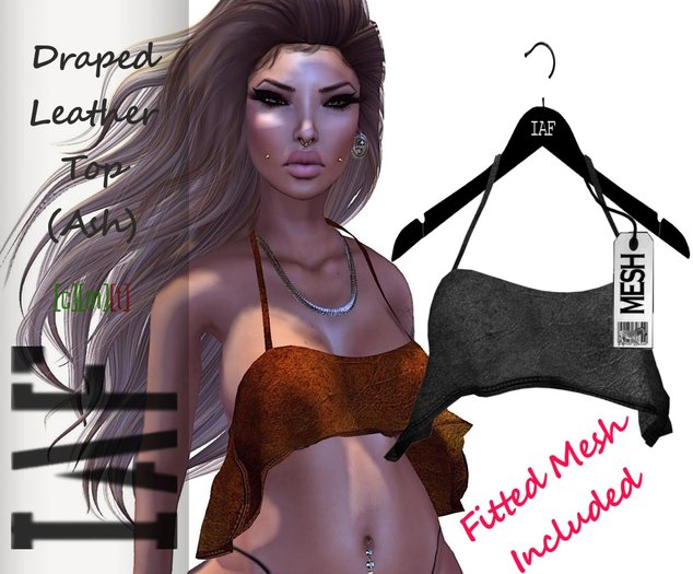 IAF Draped Leather Top (Ash)