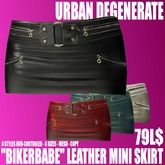 Bikerbabe Leather Mini Skirt 4 Colors 