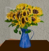 Sunflower bouquet in a jar