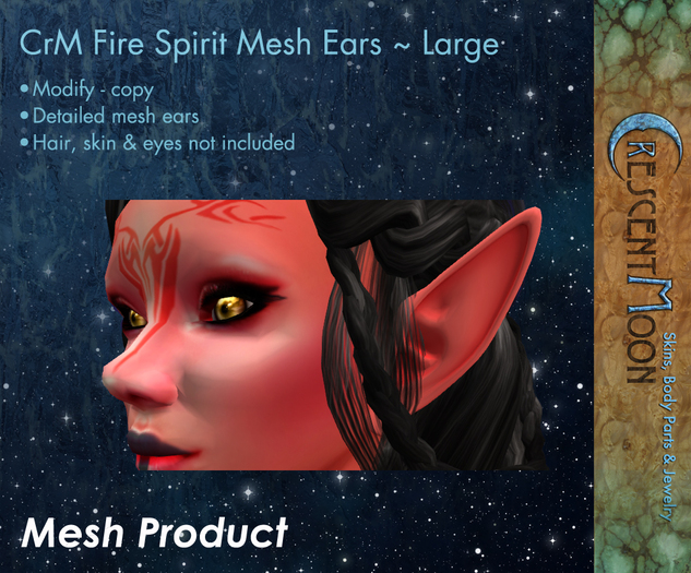 Crescent Moon ~Fire Spirit Mesh Ears ~ red
