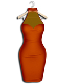 .:Vitrimi:. Sheer Halterneck Dress Orange