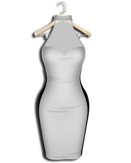 .:Vitrimi:. Sheer Halterneck Dress Blk/Wht