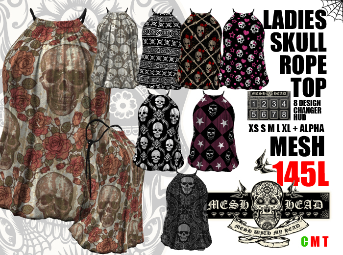 Mesh Head - Skull Rope Top - All Sizes