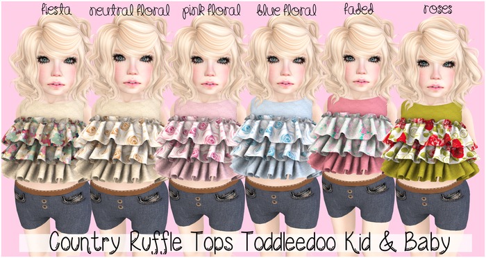Candii Kitten - Country Ruffles Toddleedoo Tops Faded 