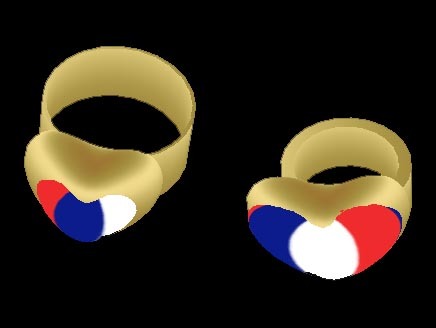 HEART FLAG RING FRANCE FRENCH FANCAIS