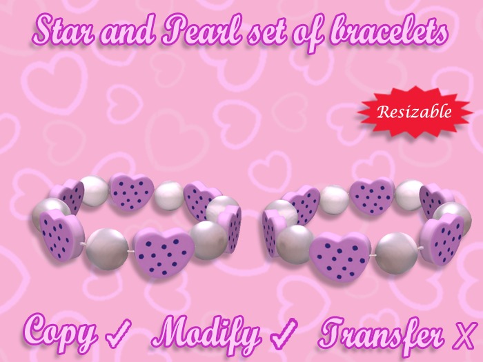 Heart and pearl bracelets
