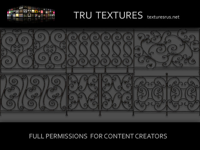 Second Life Marketplace - 24244: 10 x Seamless Wrought Iron Fences ...