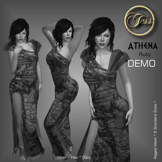 DEMO TessDesigns ATHENA RUBY mesh formal dress 