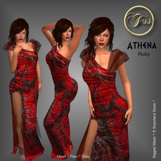 TessDesigns ATHENA RUBY mesh forlmal dress 