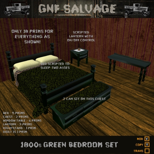 Country Green Bedroom Set